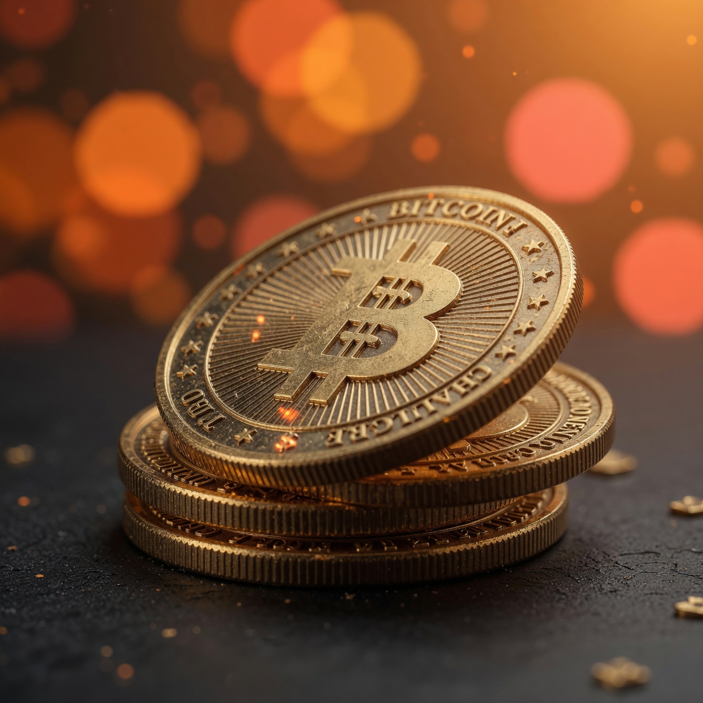 Commemorative bitcoin coins and collectible desk display items