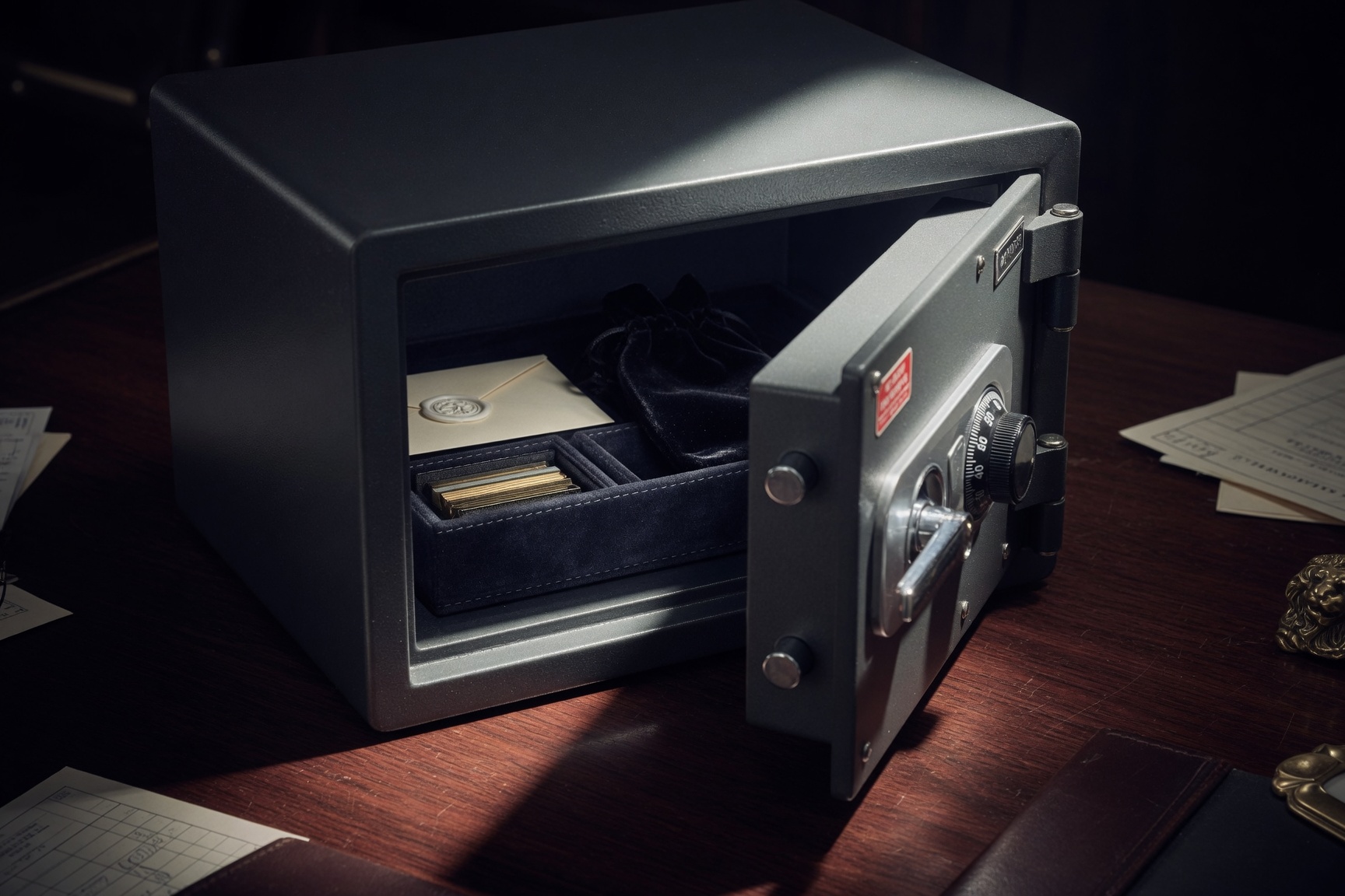 Seed backup materials secured in a home safe